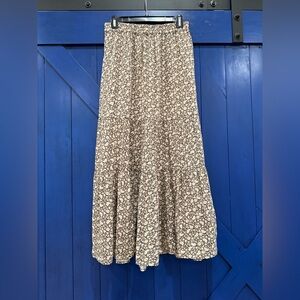 Faherty Beige Floral Maxi Skirt